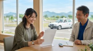 自動車学校の最安料金とプランを比較検討する様子