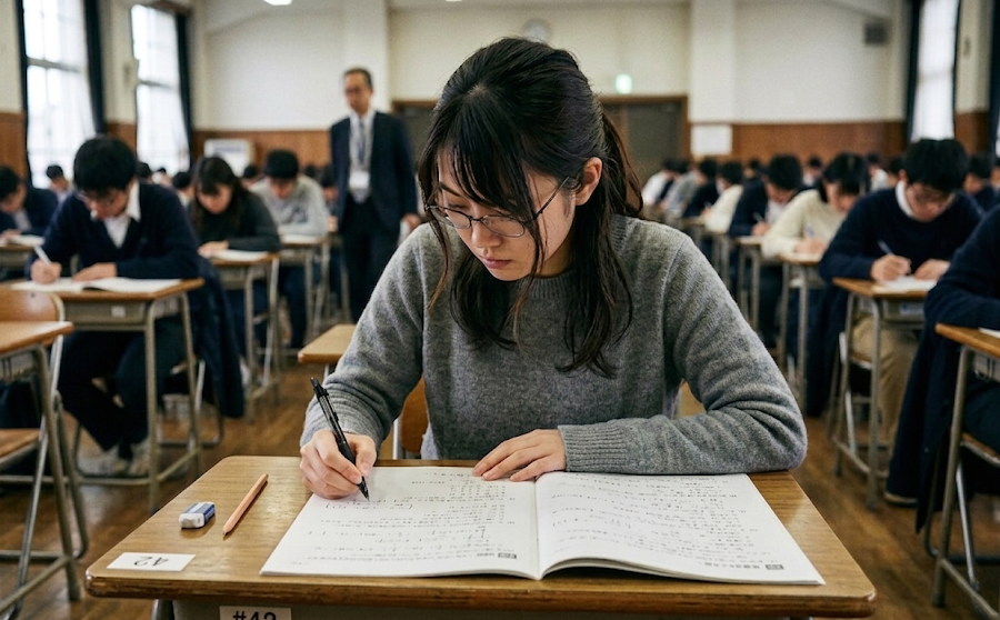試験を受ける人